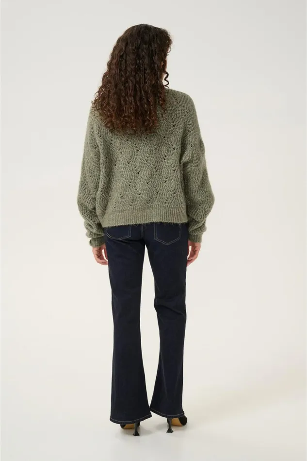 CULTURE Knitwear and Cardigans CUkimmy Cardigan Dusky Green Melange 8211 Women