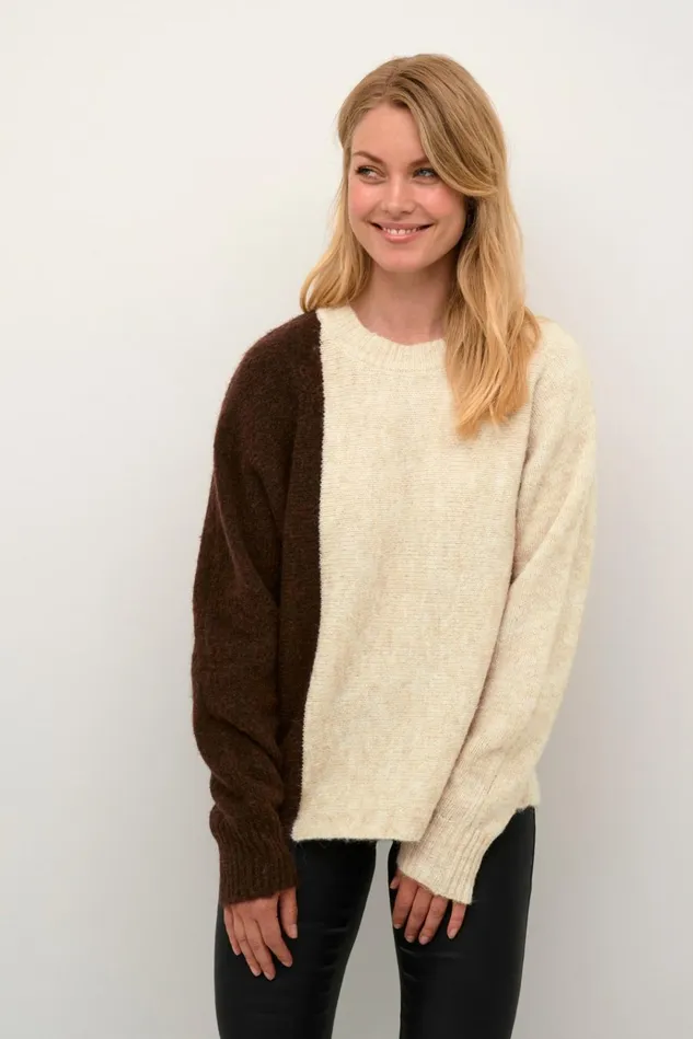 CULTURE Knitwear and Cardigans CUkimmy Pullover Oyster Potting Soil Melange 8211 Women