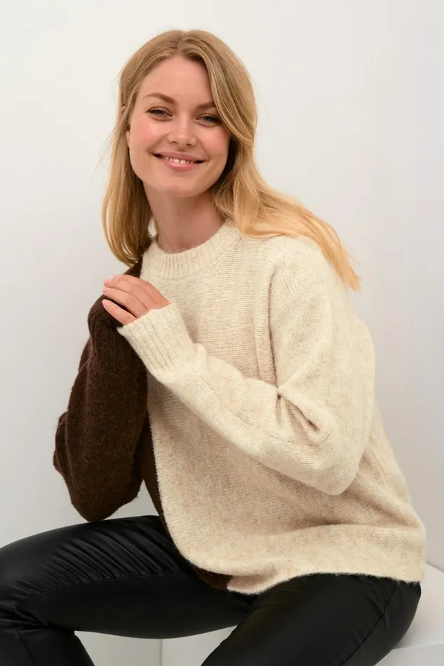 CULTURE Knitwear and Cardigans CUkimmy Pullover Oyster Potting Soil Melange 8211 Women