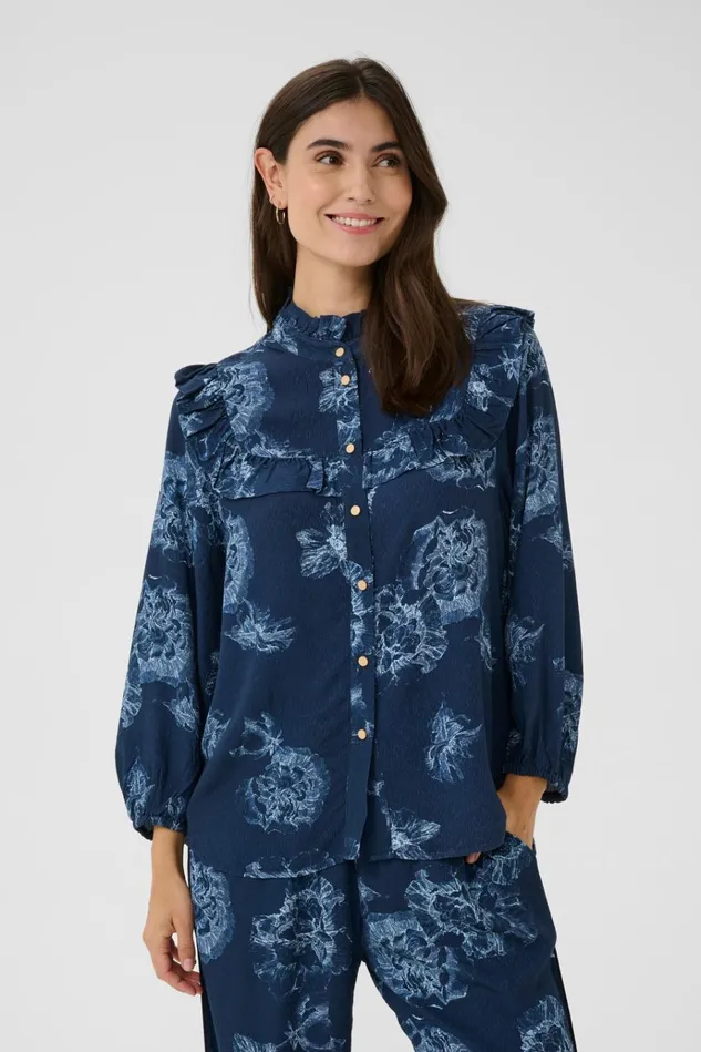 CULTURE Mix and Match Prints CUalexa Blouse Blue Flower 8211 Women