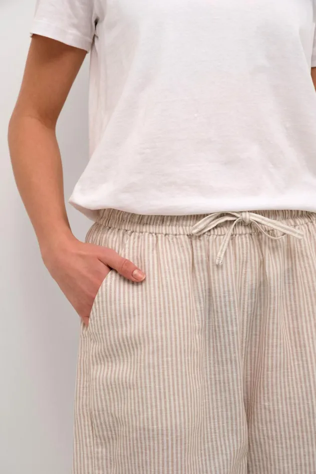 CULTURE Shorts CUazemina Linen Shorts Sandwhite Stripe 8211 Women