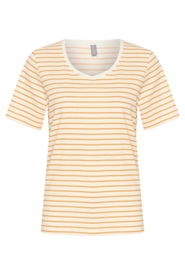 CULTURE Tops and TShirts CUdeia Tshirt Whiteorange Stripe 8211 Women