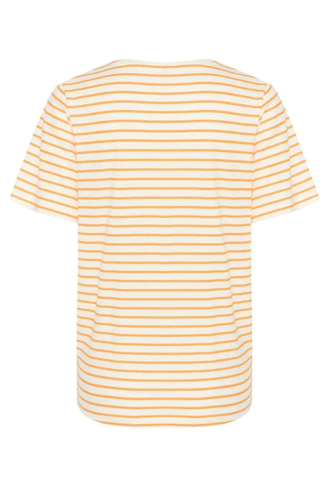 CULTURE Tops and TShirts CUdeia Tshirt Whiteorange Stripe 8211 Women