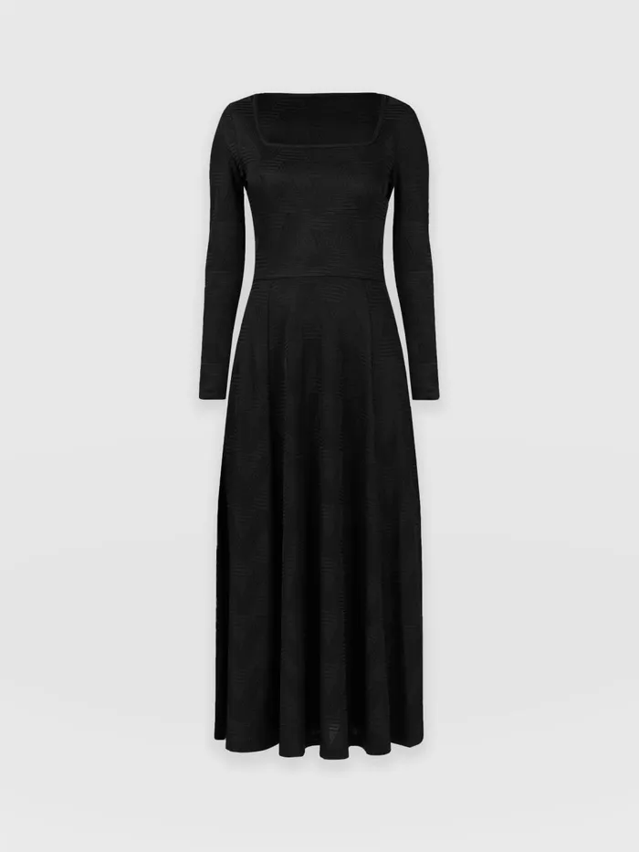 Darcey Flared Dress 8211 Black Jacquard Black Jacquard Women Saint And Sofia Dresses
