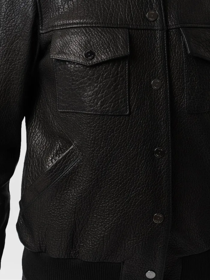 Delphi Leather Bomber Jacket 8211 Black Black Women Saint And Sofia Coats and Jackets