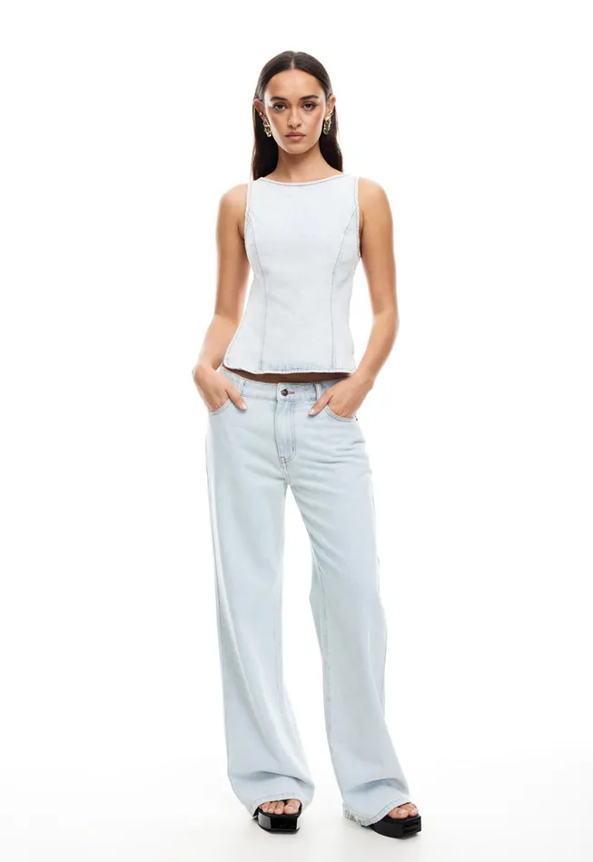 Denim Women Lioness Fashion RIDER BACKLESS TOP Light Denim Denim Women Lioness Fashion RIDER BACKLESS TOP Light Denim