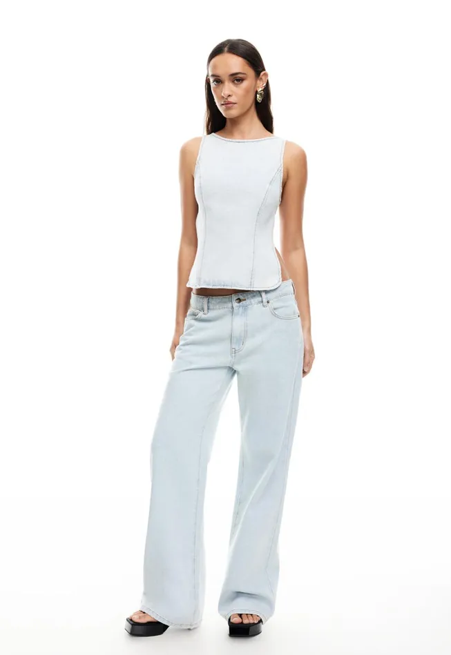 Denim Women Lioness Fashion RIDER BACKLESS TOP Light Denim Denim Women Lioness Fashion RIDER BACKLESS TOP Light Denim