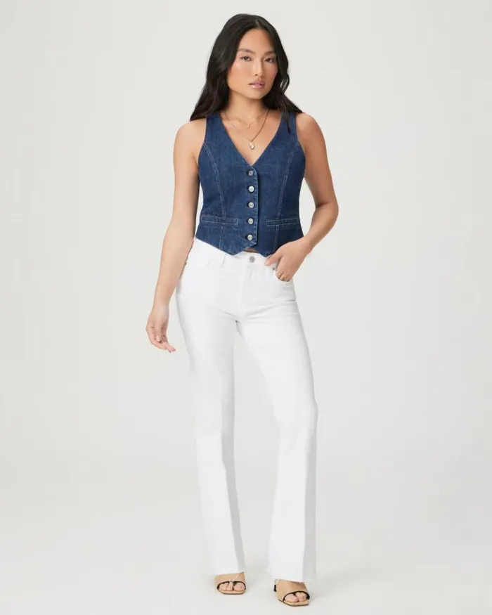 Denim Women PAIGE High Rise Laurel Canyon Petite Bootcut Jean 8211 Crisp White