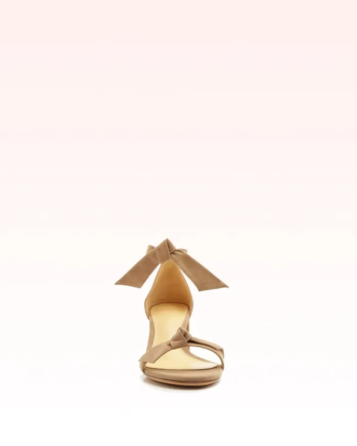 Designer Sandals For 8211 Clarita Bow Tie Block Heel Sandal In Suede Alexandre Birman Cameo Women Alexandre Birman Sandals