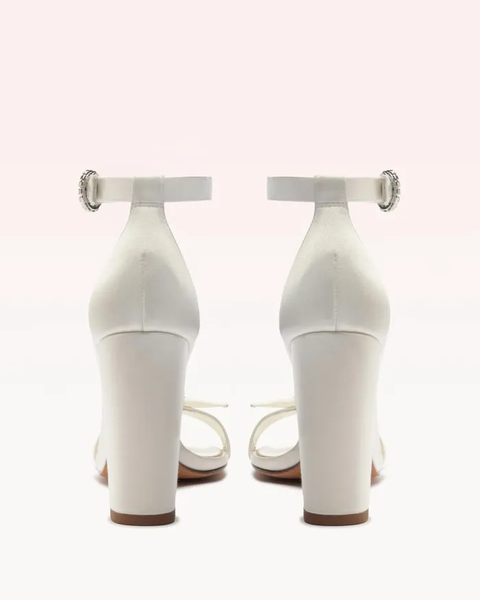 Designer Wedding Shoes 8211 Clarita Bridal Block 90 Satin Bianco 8211 Alexandre Birman Bridal Bianco Women Alexandre Birman Sandals