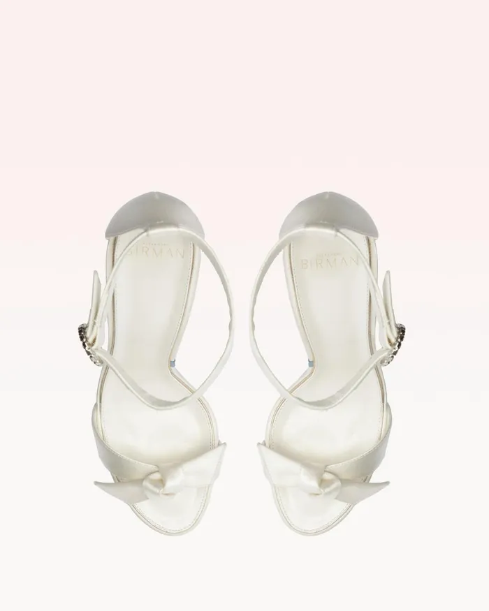 Designer Wedding Shoes 8211 Clarita Bridal Block 90 Satin Bianco 8211 Alexandre Birman Bridal Bianco Women Alexandre Birman Sandals