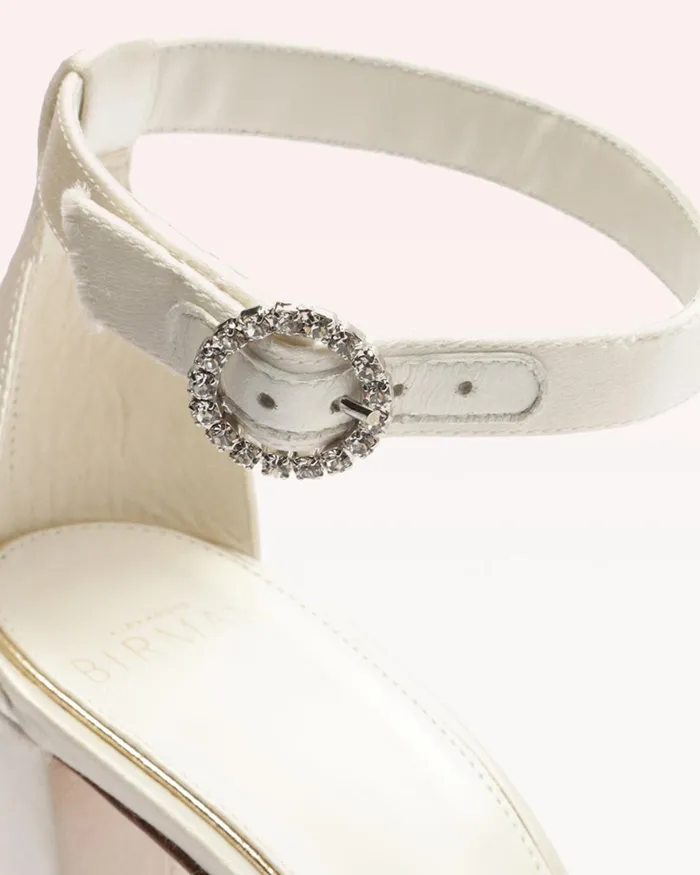 Designer Wedding Shoes 8211 Clarita Bridal Block 90 Satin Bianco 8211 Alexandre Birman Bridal Bianco Women Alexandre Birman Sandals