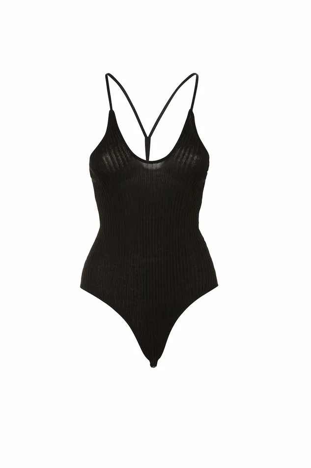 DODO BAR OR Bodysuits Lollie V Knit Bodysuit Black 8211 Women