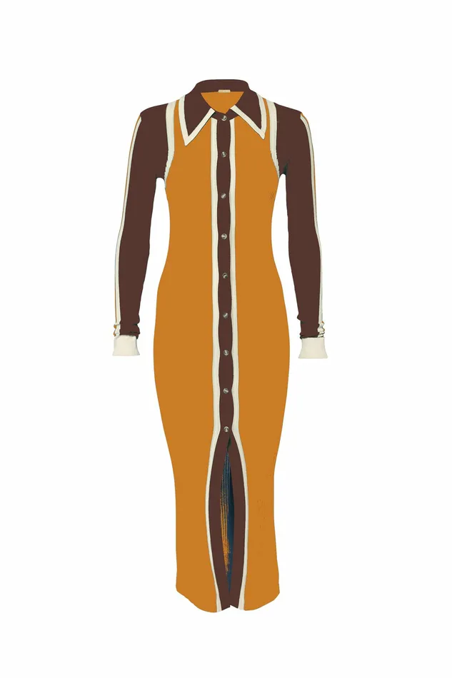DODO BAR OR Dresses Kelly Dress Brown Orange Combo 8211 Women