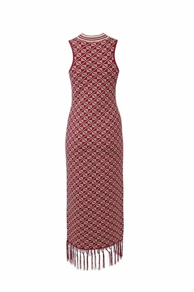 DODO BAR OR Knitwear Chen Dress Red Cream 8211 Women