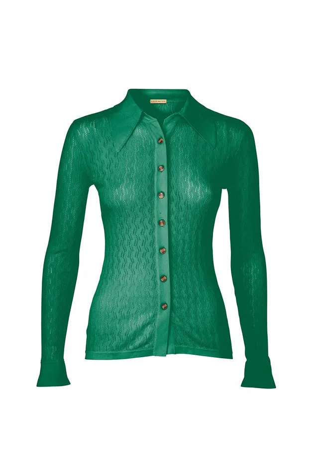 DODO BAR OR Knitwear Shine Shirt Green 8211 Women