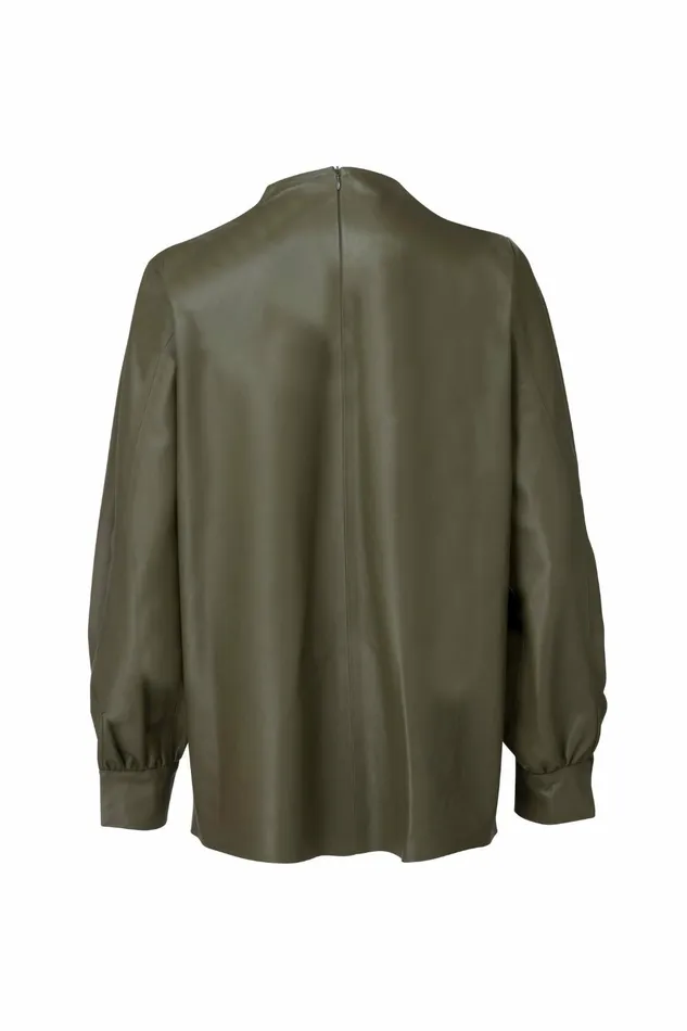 DODO BAR OR Leather Bilbi Shirt Khaki Green 8211 Women
