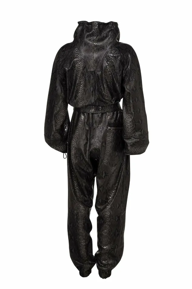 DODO BAR OR Leather Piki B Jumpsuit Black Snake Print 8211 Women