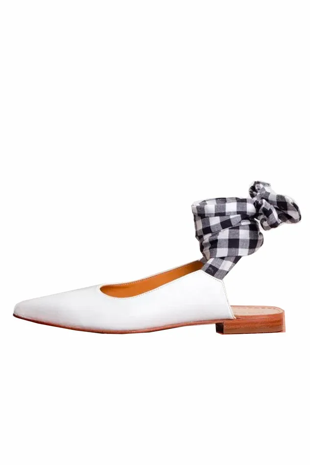 DODO BAR OR Shoes Paloma Pointy Slingback White And Black 8211 Women