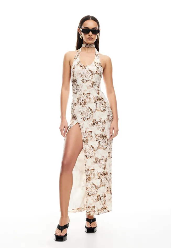 Dresses Women Lioness Fashion WESTWOOD MAXI DRESS Chocolate Floral