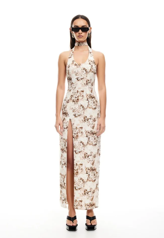 Dresses Women Lioness Fashion WESTWOOD MAXI DRESS Chocolate Floral Dresses Women Lioness Fashion WESTWOOD MAXI DRESS Chocolate Floral