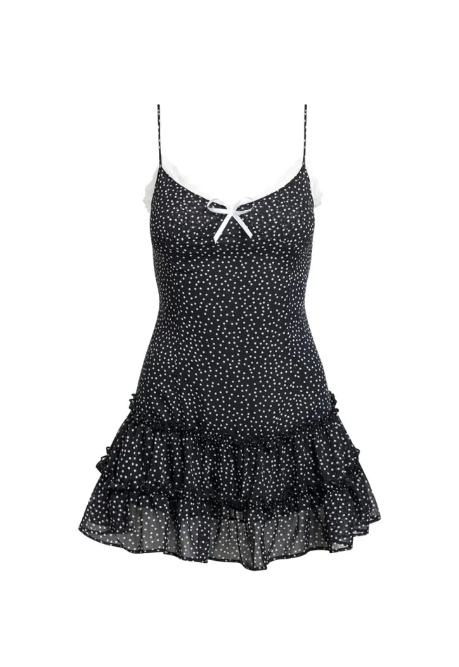 Dresses Women Lioness Fashion YVES MINI DRESS Onyx Polka Dresses Women Lioness Fashion YVES MINI DRESS Onyx Polka