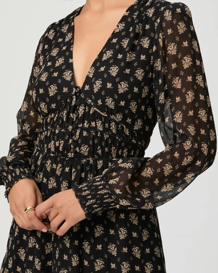 Dresses Women PAIGE Brasserie Dress 8211 Black Multi Silk Dresses Women PAIGE Brasserie Dress 8211 Black Multi Silk