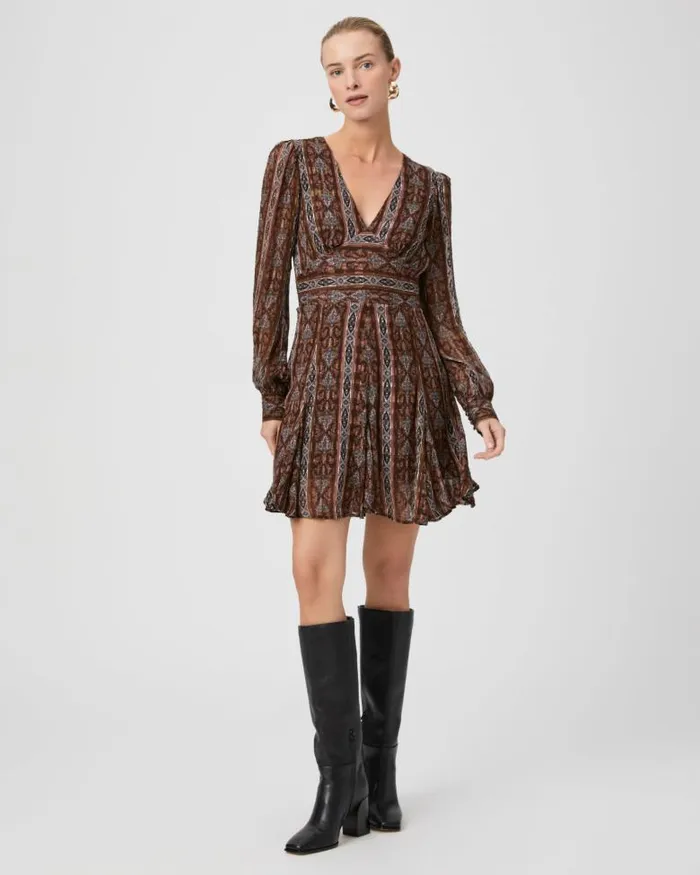 Dresses Women PAIGE Bucatini Dress 8211 Landslide Multi Silk