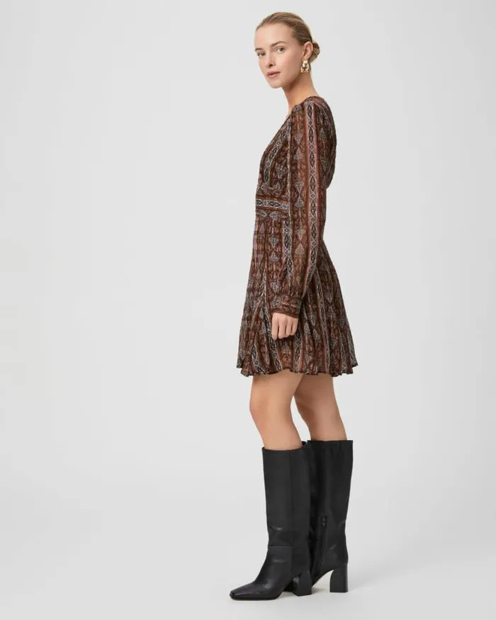 Dresses Women PAIGE Bucatini Dress 8211 Landslide Multi Silk Dresses Women PAIGE Bucatini Dress 8211 Landslide Multi Silk