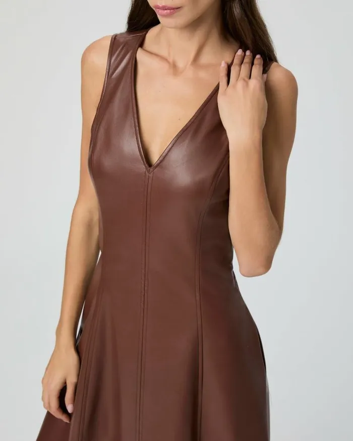 Dresses Women PAIGE Fiorella Dress 8211 French Press Faux Leather Dresses Women PAIGE Fiorella Dress 8211 French Press Faux Leather