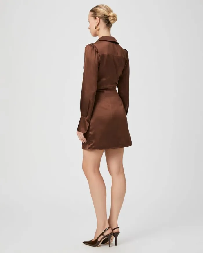 Dresses Women PAIGE Nyla Dress 8211 Landslide Silk Satin Dresses Women PAIGE Nyla Dress 8211 Landslide Silk Satin