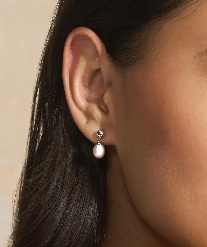 Earrings Women Olivia Burton By The Sea Pearl Silver Tone Drop Earrings