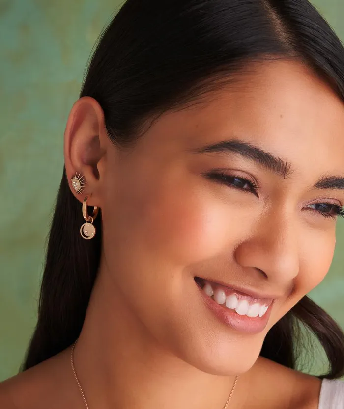 Earrings Women Olivia Burton Celestial Sun Rose Gold Plated Hoop Earrings