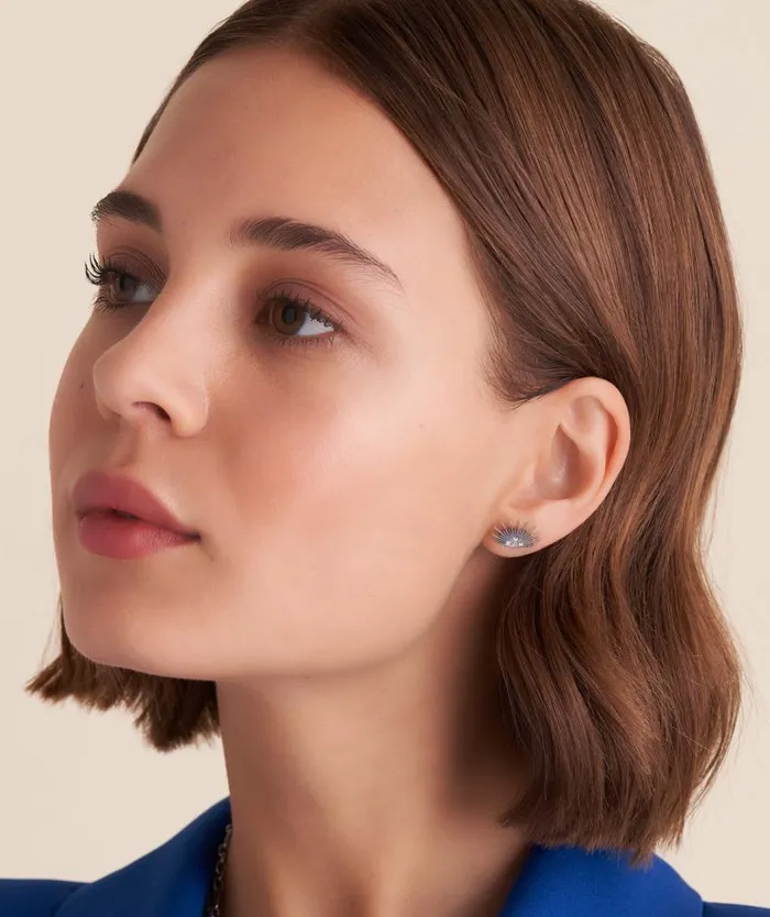 Earrings Women Olivia Burton Celestial Sun Silver Tone Stud Earrings