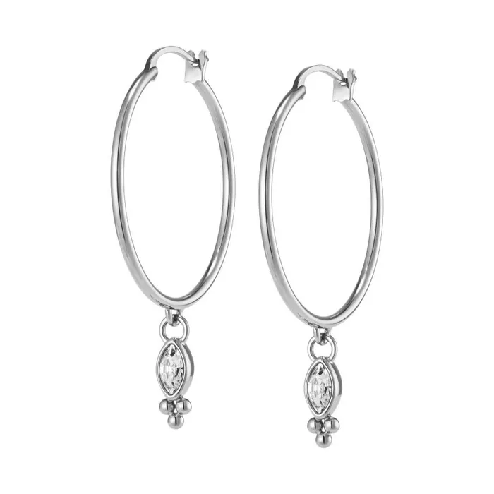 Earrings Women Olivia Burton Dainty Silver Tone Hoop Earrings