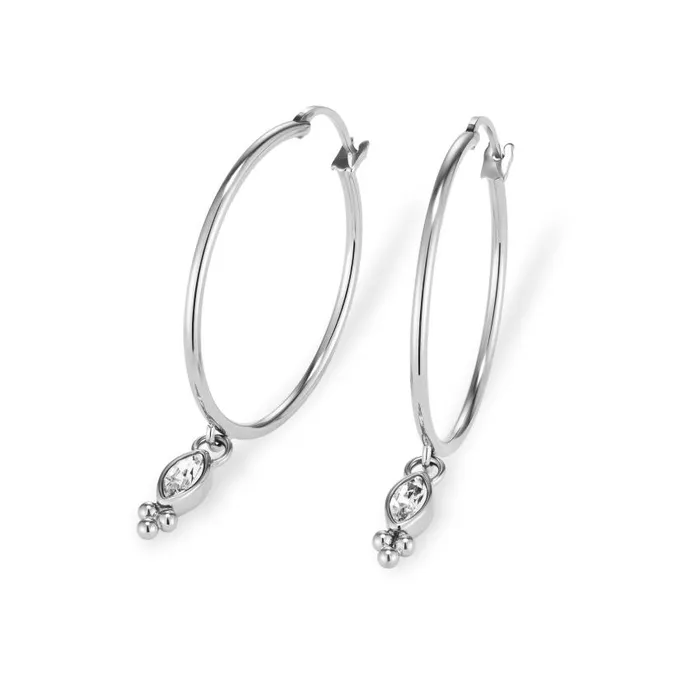 Earrings Women Olivia Burton Dainty Silver Tone Hoop Earrings