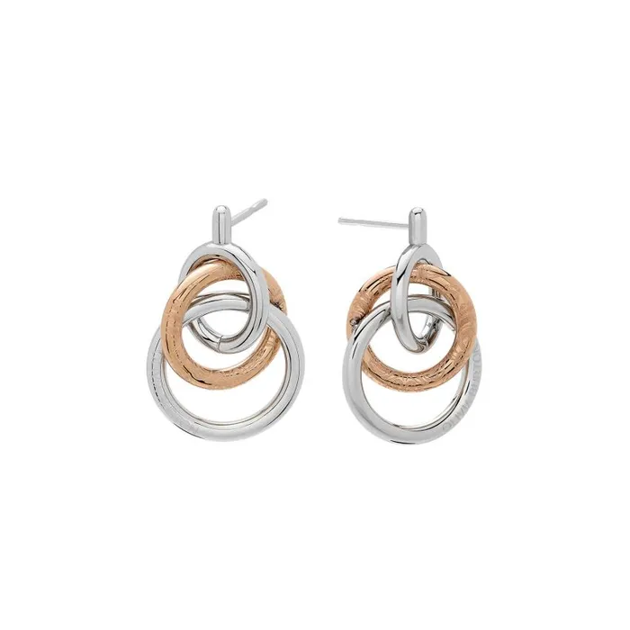 Earrings Women Olivia Burton Encircle Silver and Rose Gold Plated Earrings