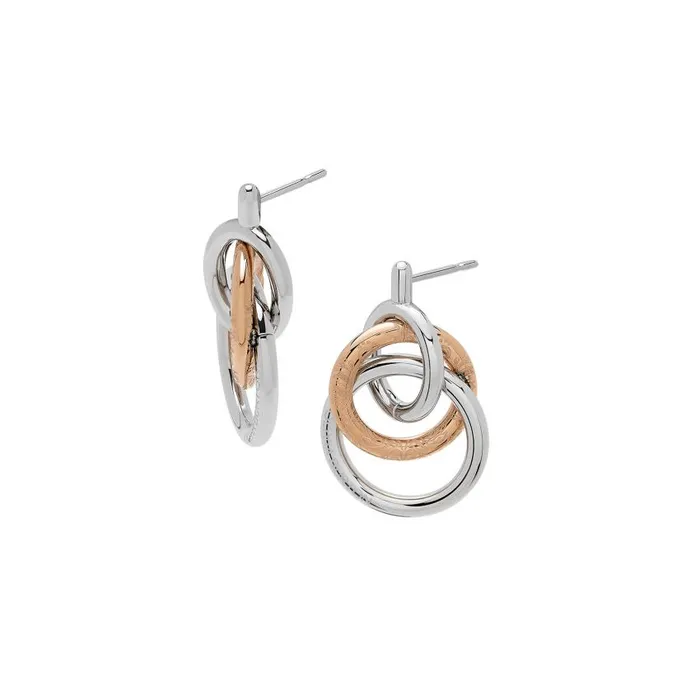 Earrings Women Olivia Burton Encircle Silver and Rose Gold Plated Earrings