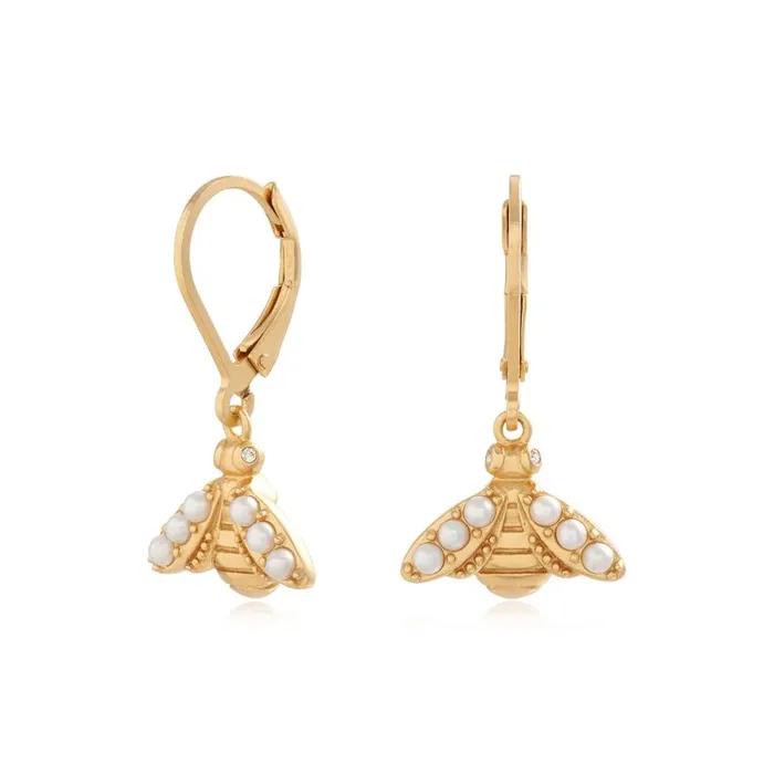 Earrings Women Olivia Burton Gold Bee Lever Back Hoops