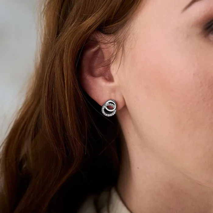 Earrings Women Olivia Burton Silver Interlink Drop Stud Earrings