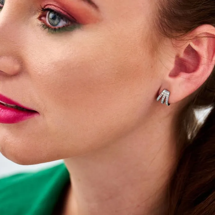 Earrings Women Olivia Burton Silver Rainbow Claw Earrings