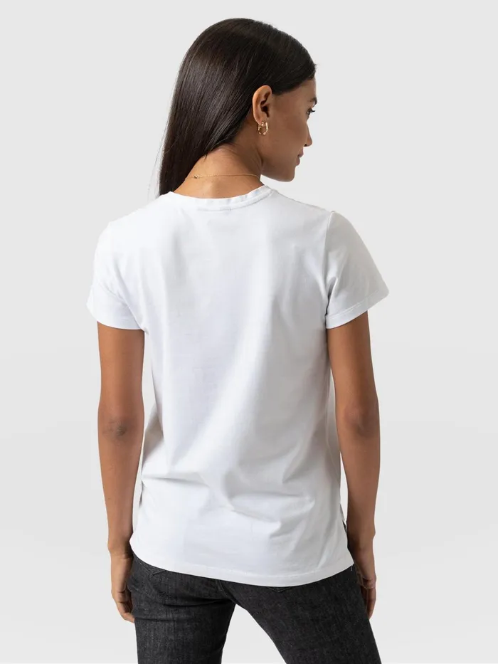 Easy Cotton Tee 8211 White White Women Saint And Sofia TShirts and Tanks