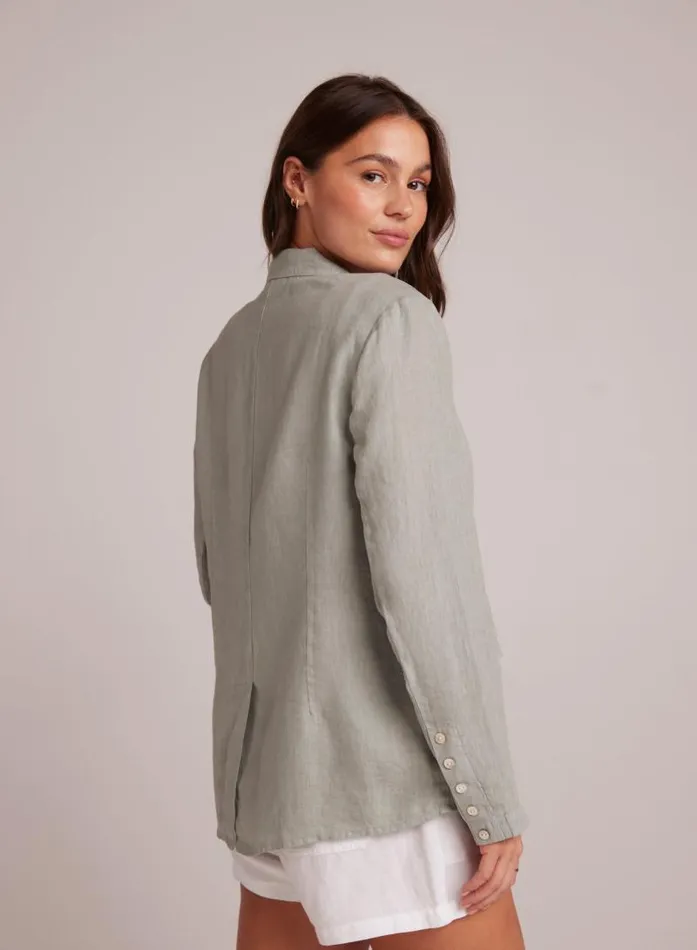 Easy Linen Longline Blazer 8211 Oasis Green Women Bella Dahl Sweaters and Jackets Easy Linen Longline Blazer 8211 Oasis Green Women Bella Dahl Sweaters and Jackets