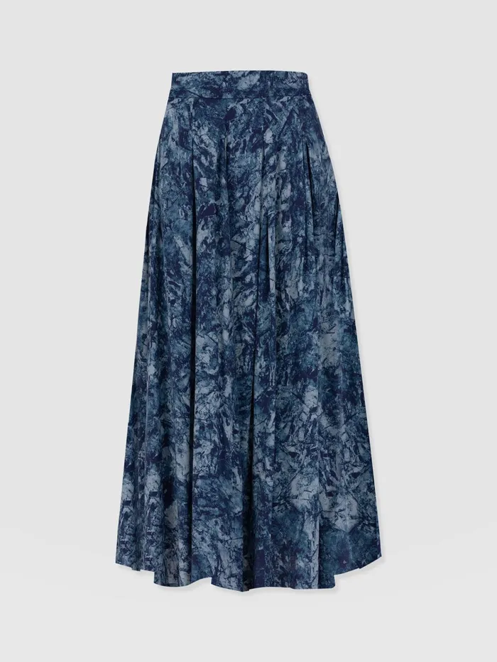 Eliza Pleated Skirt 8211 Blue Marble Blue Marble Women Saint And Sofia Skirts