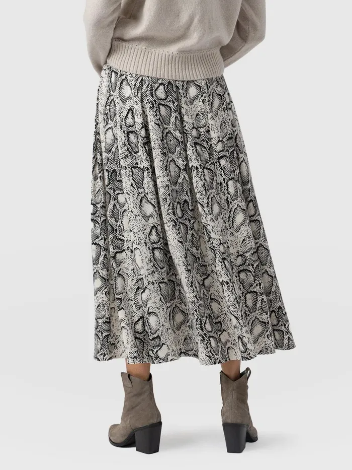 Eliza Pleated Skirt 8211 Cream Snake Cream Snake Women Saint And Sofia Skirts