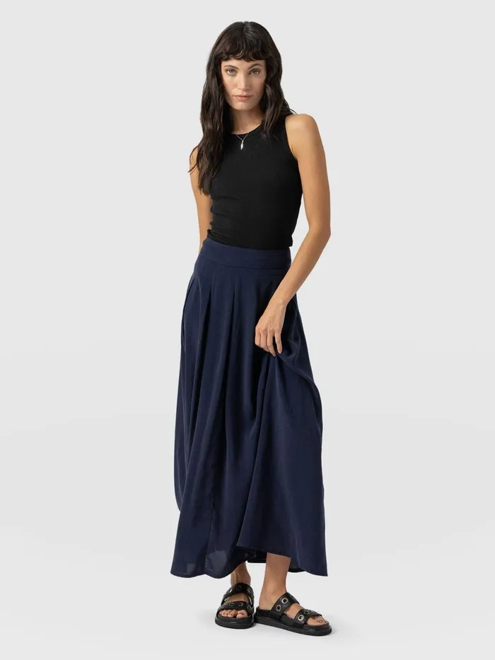 Eliza Pleated Skirt 8211 Navy Navy Women Saint And Sofia Skirts