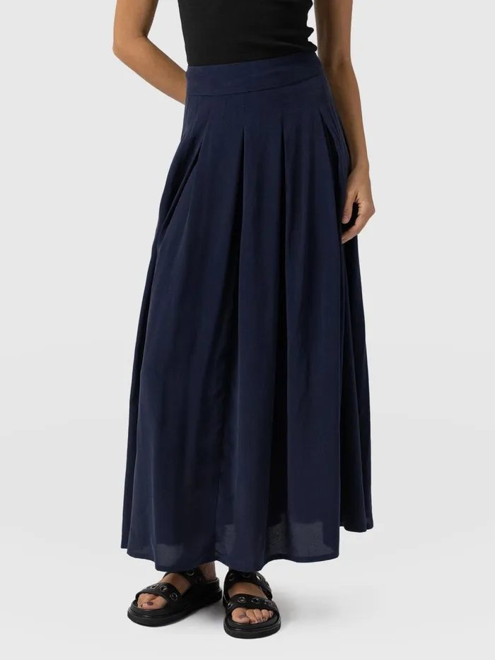 Eliza Pleated Skirt 8211 Navy Navy Women Saint And Sofia Skirts