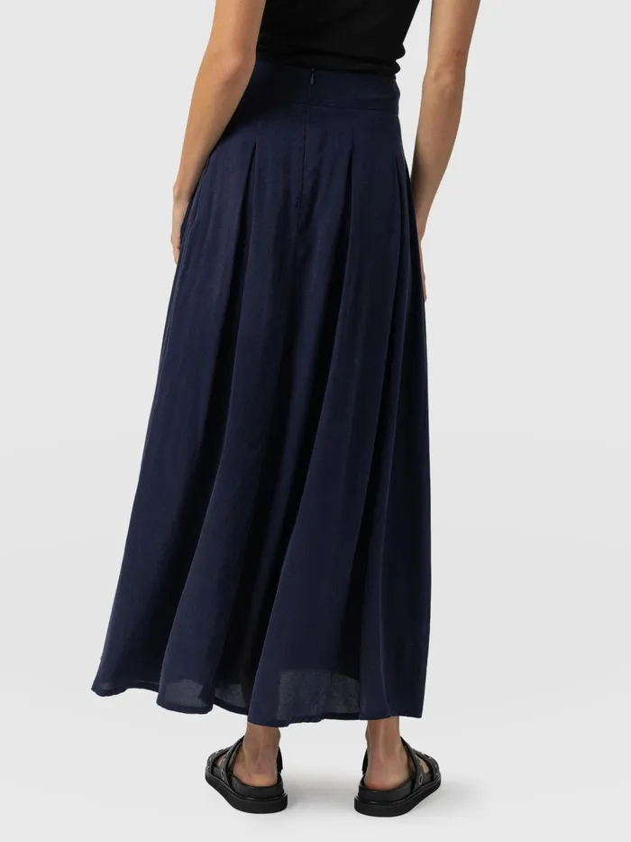 Eliza Pleated Skirt 8211 Navy Navy Women Saint And Sofia Skirts