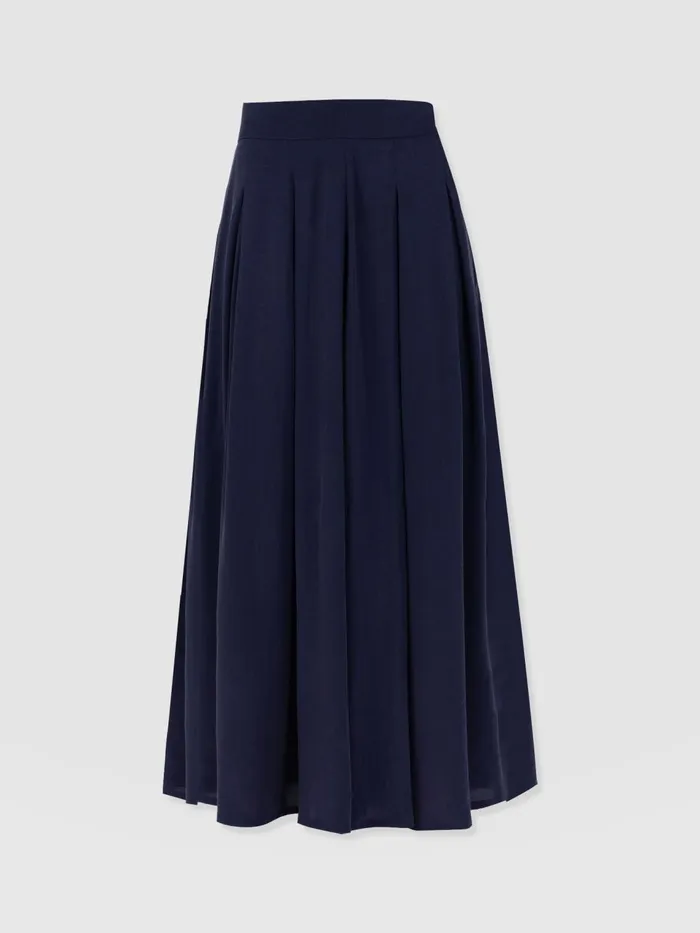 Eliza Pleated Skirt 8211 Navy Navy Women Saint And Sofia Skirts