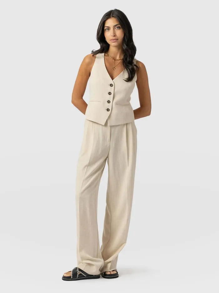 Emery Wide Leg Pant 8211 Cream Cream Women Saint And Sofia Pants